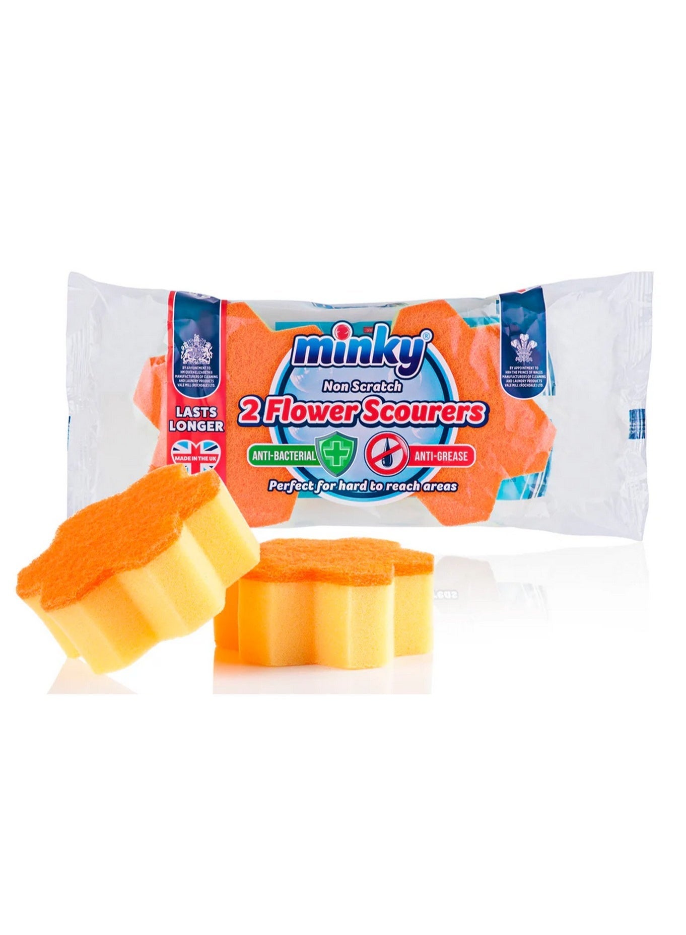 minky Non-Scratch Flower Scourers 2 Pack